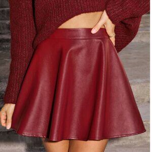 Flirt Edit Pleated Leather Mini Skirt